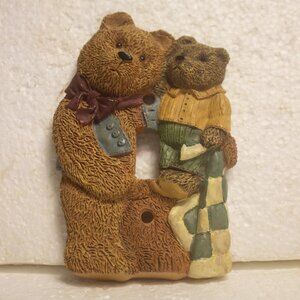 Figi Graphics Ceramic 3D Light Switch Plate Featuring Father and Son Bears.